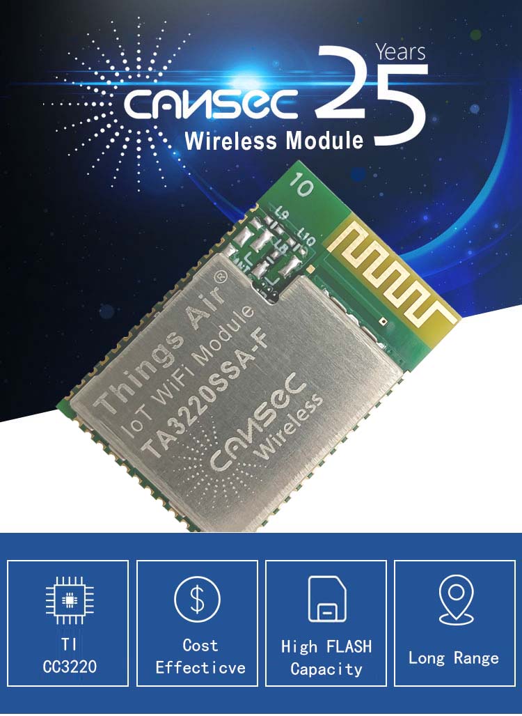 Модуль передатчика Wifi модуля Cansec TA3220SSA-F IoT Wifi прозрачный НА команде