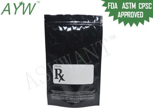 O Ziplock médico do Weed do preto da barreira de gás ensaca o produto comestível para o armazenamento home