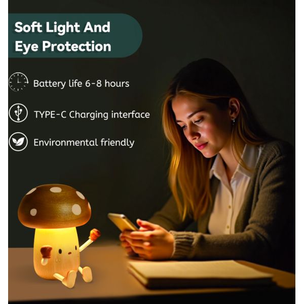 Cute Mushroom Shape Table Astmosphere Night  Lamps for Children Gift