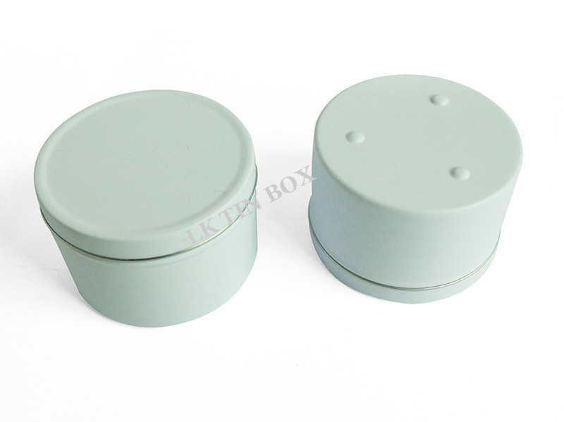 Plain Metal Round Seamless Candle Tin Cans With Pvc Window D 95 * 63mm