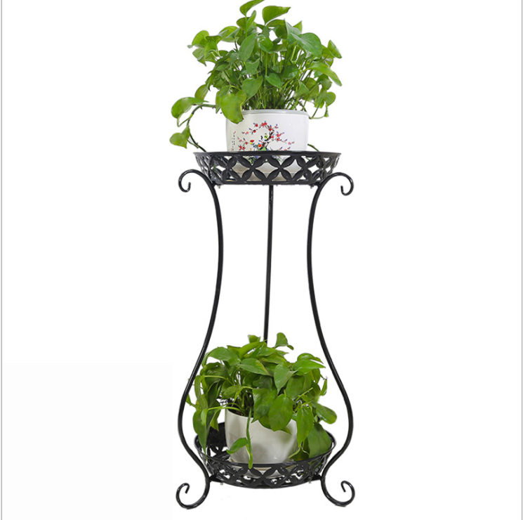 Floor Style Anti Slip H60cm 2 Tier Metal Plant Stand