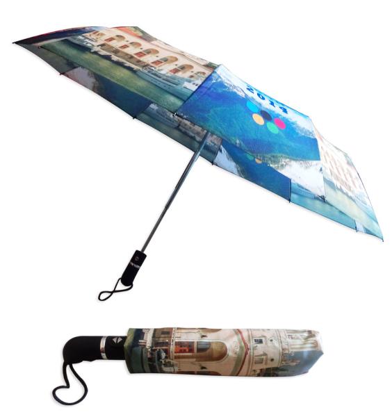 O metal impermeável marca o guarda-chuva automático da dobra do eixo 3 de 8mm