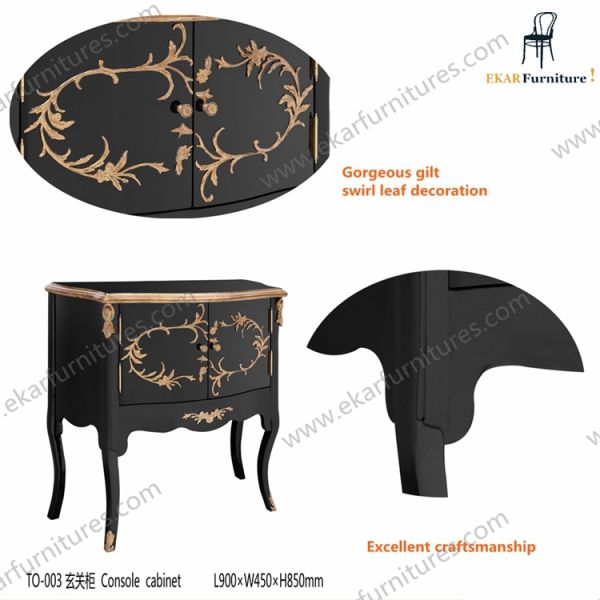 Antique Golden Wood Vintage Entryway Cabinet TO-003