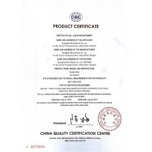 Shanghai MH Electric Co., Ltd. Сертификации
