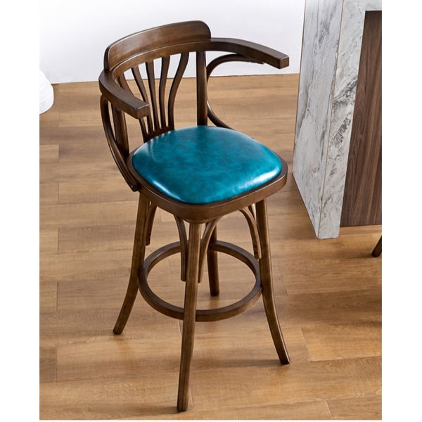 British Style Luxury  Wooden Pub Bar Counter Stool Home Modern Cafe Furniture High Bar Chairs Wholesale Classic Bar Stool
