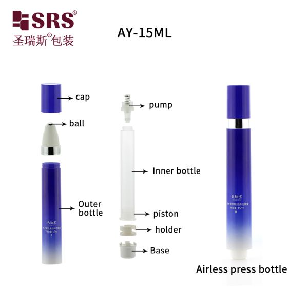 10ml 15ml Airless Eye Cream Bottle With Roller Applicator Custom Bottle PP PCR Plastic Packaging for Cosmetic