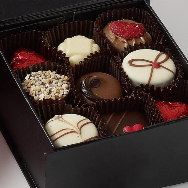 Black Small 11.5*11.5*5CM Foldable Gift Boxes No Ribbon Folding Box