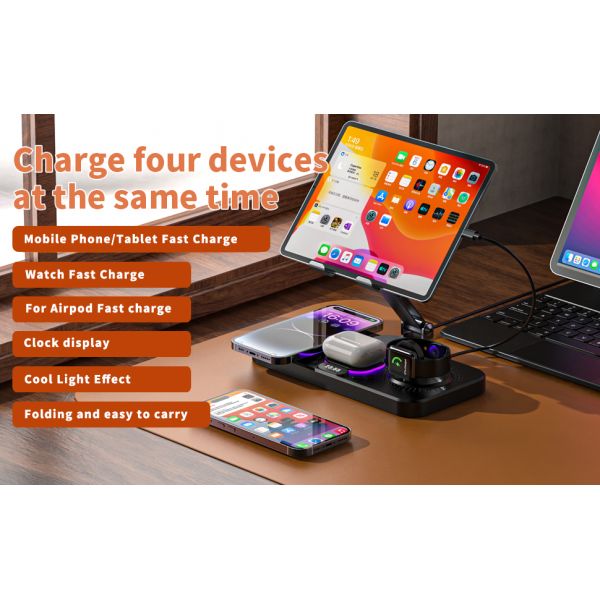3 In 1 Wireless Charger Dock Station Max 15W Fast Charging Wireless For I Series Wireless Device