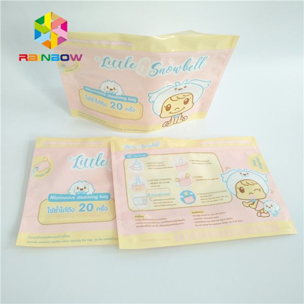 Baby Food Stand Up Zipper Pouch Bags Stand Up Microwave Steam Steriliser Type