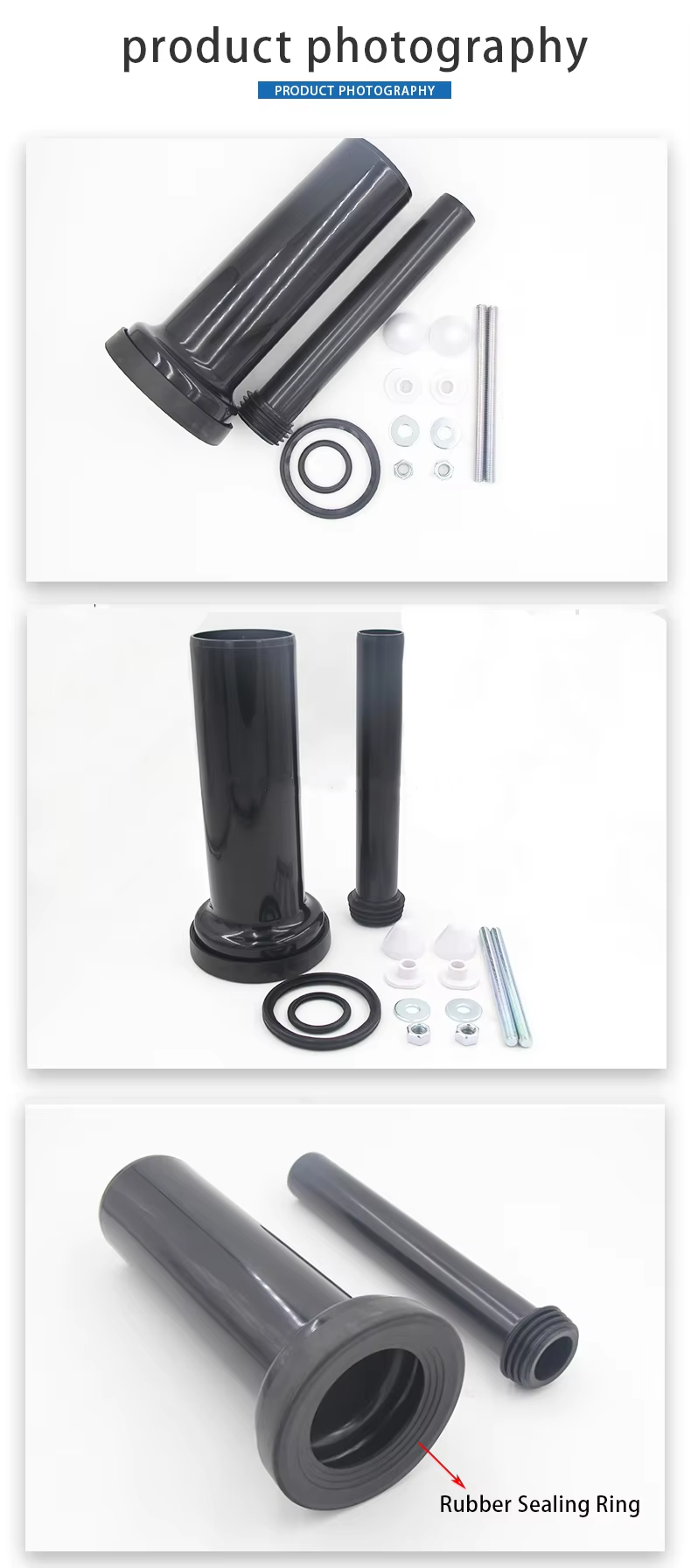 Modern 300mm Length Wall-Mounted Toilet Pipe Connector Set For Bathroom And Toilet Accessories