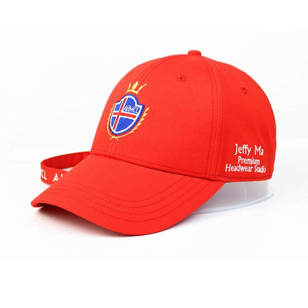 Brushed Cotton Custom Mesh Baseball Hats / Long Strap Embroidered Golf Caps