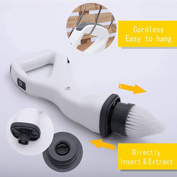 Cordless Electric Spin Scrubber Drill Brush Set High Speed 360 Rotation