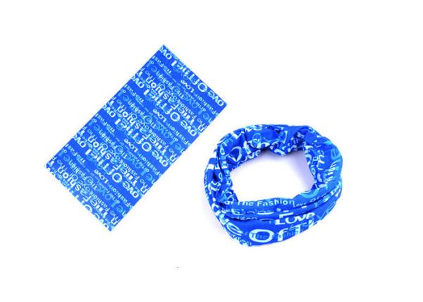 Blue Grid Pattern  Tubular Headwear 100% Microfiber Polyester Sublimation Printing