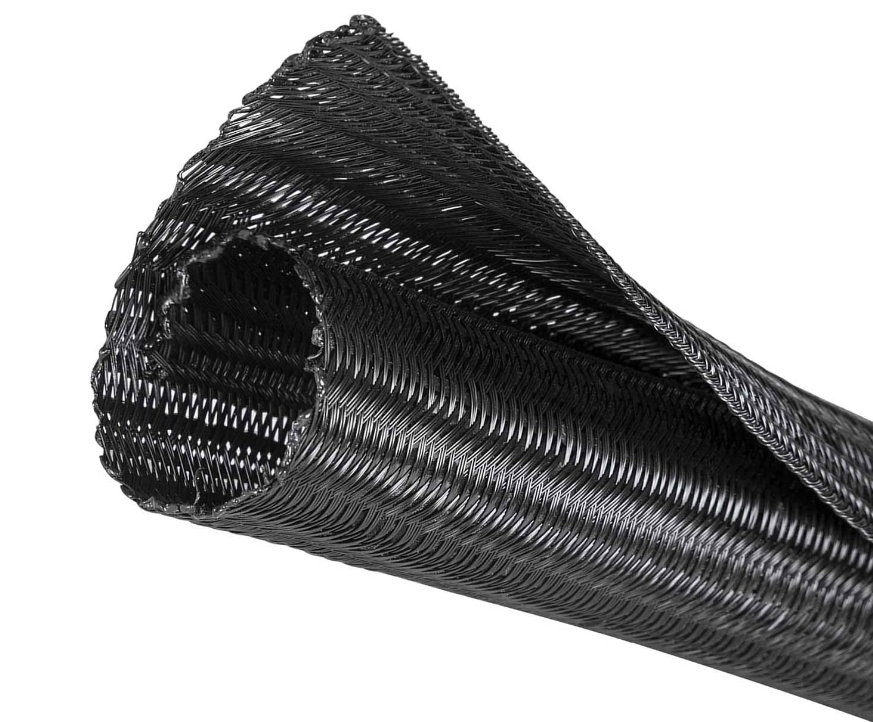 PET monofilament 25ft Split Braided Wire Loom Wrap Around Braided Sleeving