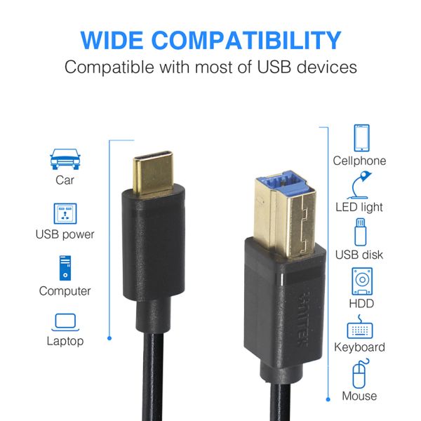 USB 2.0 Type C - мужской кабель передачи данных для принтеров и сканеров