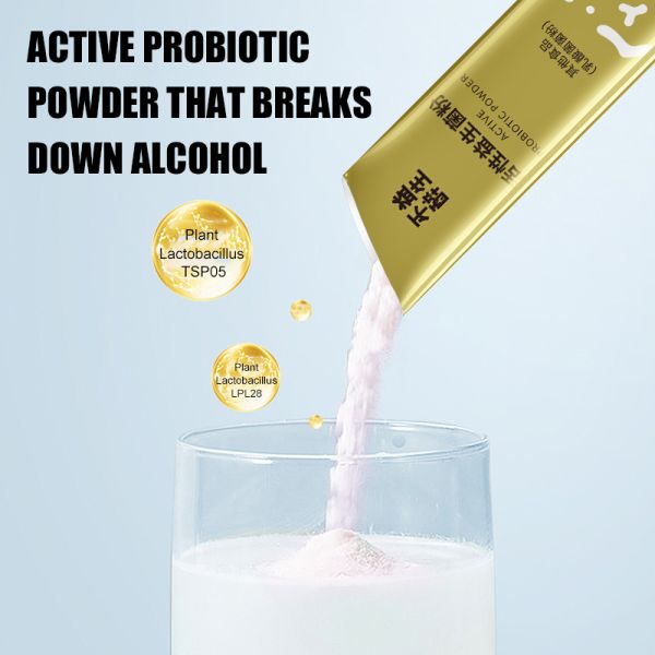 Active probiotic powder that promotes alcohol metabolism. Promotes intestinal digestion.