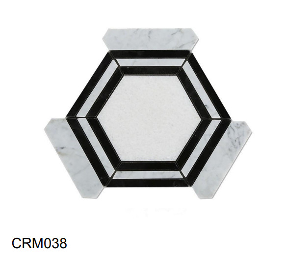 Modern Graphic Glazed Marble Tile Waterproof Interior Wall Stonetiles