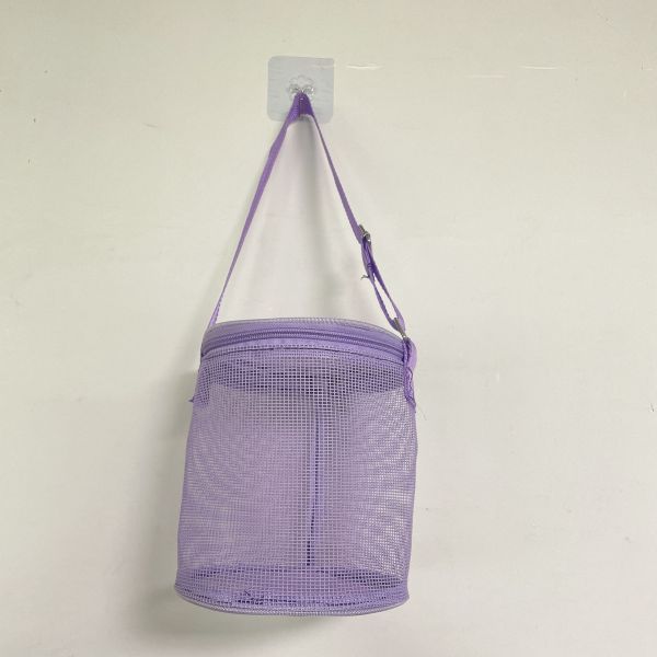 3D Circular Sand Digging Toy Storage Bag Custom Logo Mesh Shell Collect Bags for Beach Fun