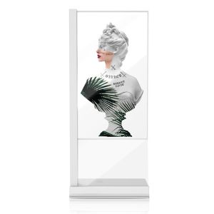 55 Inch Indoor Floor Standing Touch Transparent OLED Display for Smart Commercial and Interactive Applications