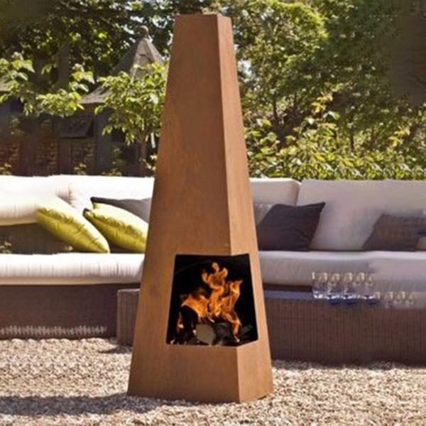 Outdoor Corten Steel Weathering Steel Garden Rust Corten Steel Fire Obelisk