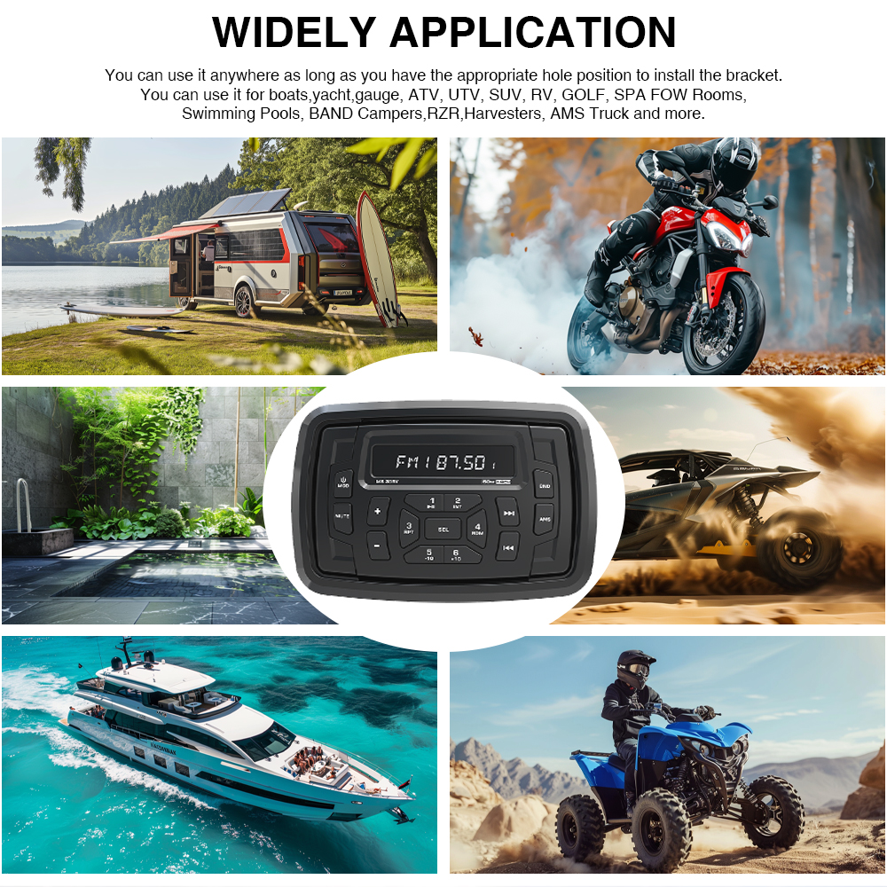 GRANDnavi Boat Bluetooth Морское Стерео Радио AM FM Тюнер Bluetooth Стрейминг Музыка Цифровые СМИ
