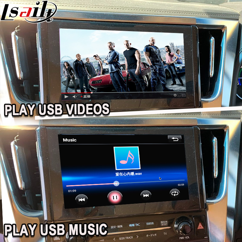 Беспроводный модуль обновления Apple CarPlay / Android для Alphard 30 Series Vellfire Toyota поддерживает FM радио, A / C, зеркало, камеры