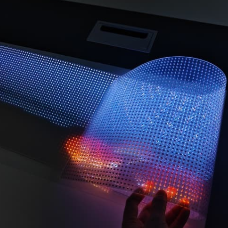 Self Adhesive P6 Sticky LED Crystal Film Screen 240mmx1000mm Easy Install Transparent Display Panel