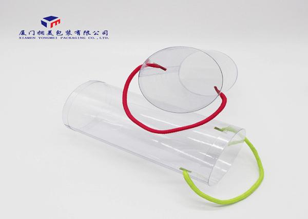Plastic Cylinder Packaging Tubes With Carry String 0.25 - 0.4mm Thickness Dia 10cm