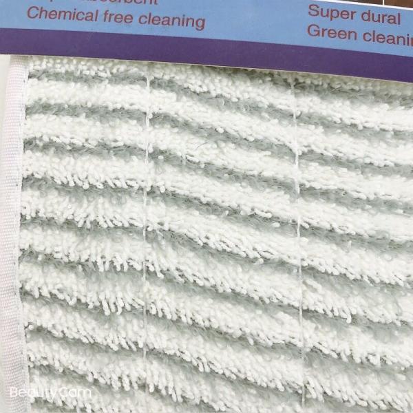 White Color W Shaped Microfiber Wet Mop Pads With Hard Silk 480gsm Fabric