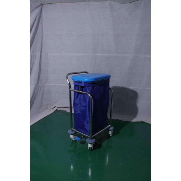 Chariot médical d'urgence en acier peint par poudrage avec deux sacs en toile