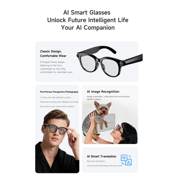 M89 AR AI Smart Glasses 1080P Dual Camera Magnetic Charging 2MP Video WiFi Transfer Metaverse Translation Gesture Control IP67