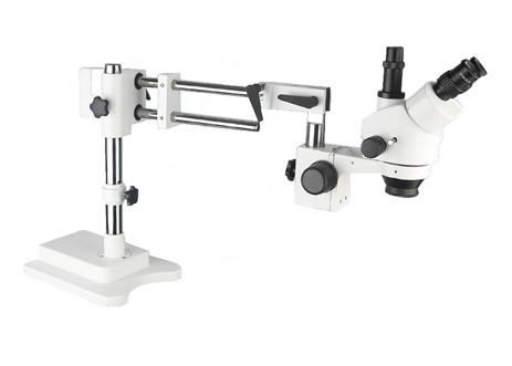 LED Microscope Double Arm Boom Stand Trinocular Stereo Zoom Microscope 3.5X 90X