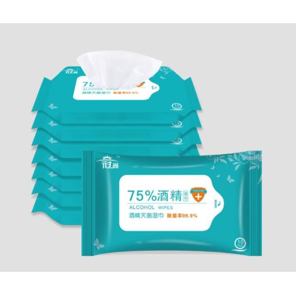 Anti Bacteria Sterilized Wet Wipes No Hand Wash Removable 75% Alcohol Wet Wipes