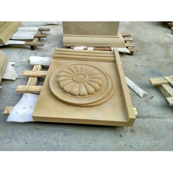 50mm European Style Sandstone Garden Ornaments Stone Relief Sculpture
