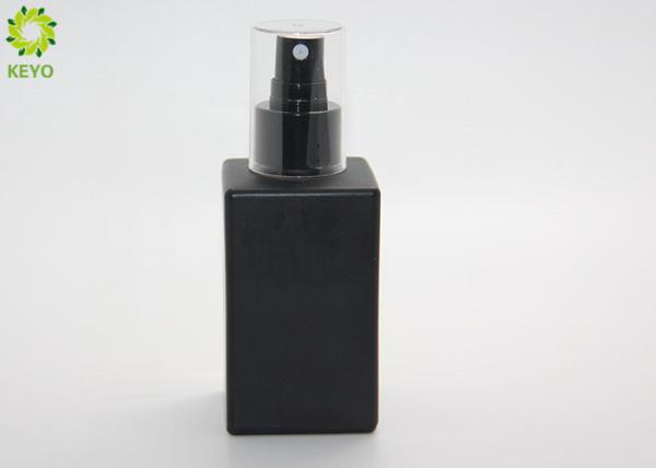 120ml 4oz Square Matte Black Skincare Custom Glass Fine Mist Spray Bottle