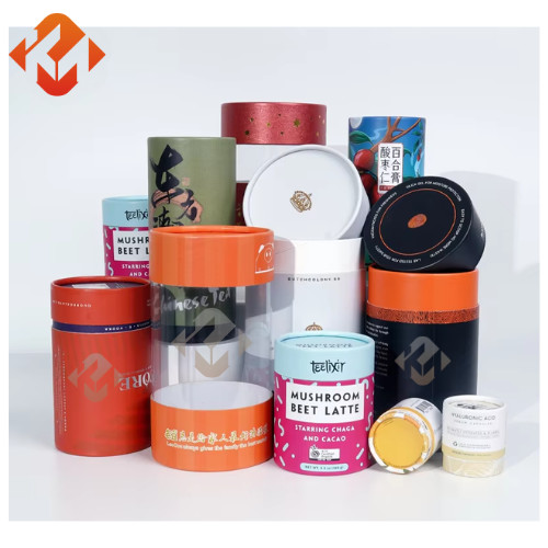Custom eco-friendly round kraft paper cylinder box for cosmetics and candle packaging, suitable for craft and cosmetic purposes
