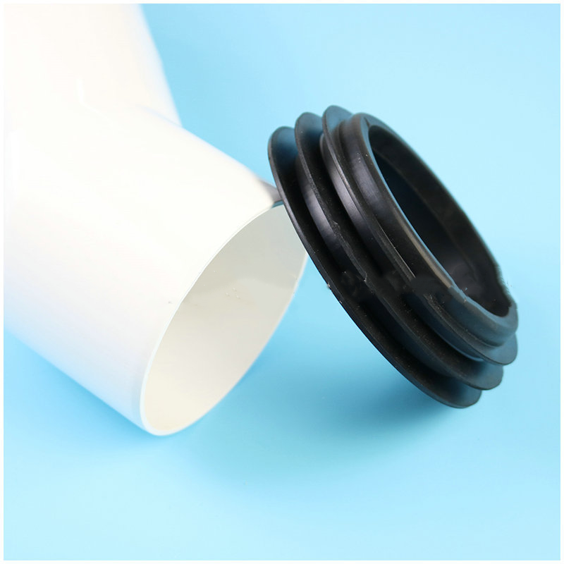 Modern White Plastic PP Toilet Pan Connection Pipe With Exhaust Elbow For Bathroom Fittings Connection Pipe