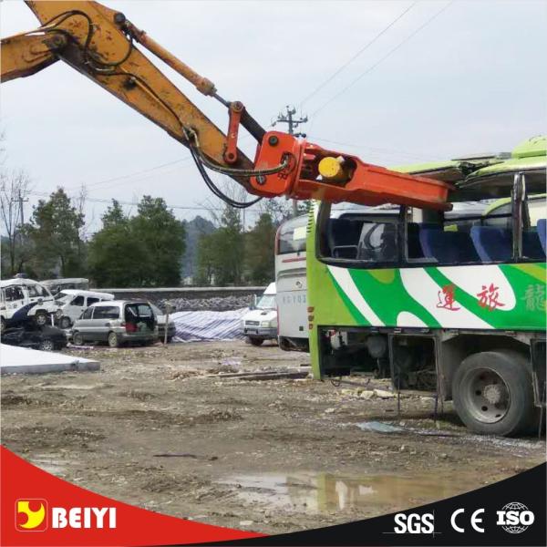 excavator hydraulic demolition shear used for cutting scrap car/ sheet metal.