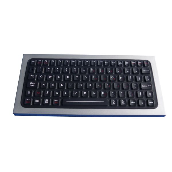 Stand Alone Desktop Industrial Keyboard Black Color With Metal Enclosure