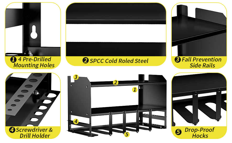 Пегборд беспроводная сверла батарея зарядная станция Полная полка электроинструмент организатор с магнитной стойкой хранилища