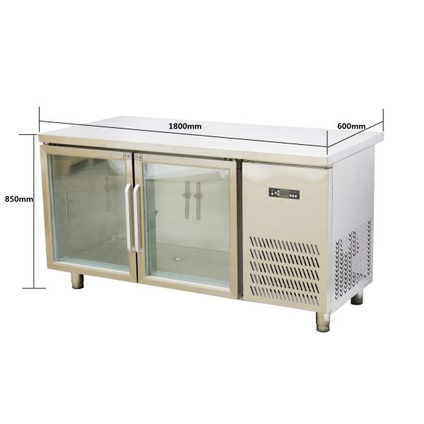 Stainless Steel Light Blue Fridge , Air Cooled Fridge Freezer With Blue Light