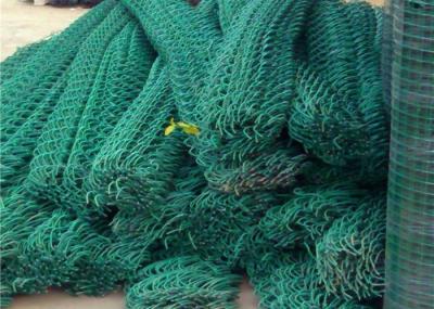 Dark Green Farm Chain Wire Fencing / Woven Diamond Mesh Fencing Roll