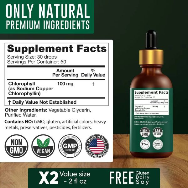 OEM Private Label Oral Liquid Chlorophyll Herbal Extract 6000 mg - Premium Liquid Chlorophyll Energy Drink Formula