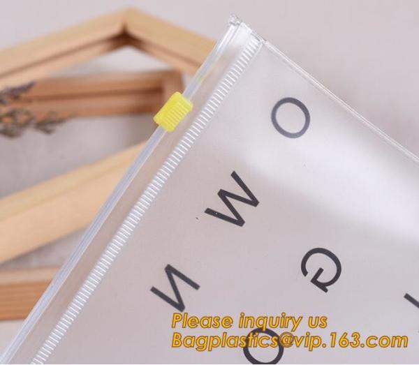 factory office use slider zip lock document bag vinyl plastic PVC bag,document bag with zipper cosmetics offices supplie
