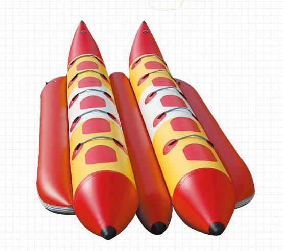 Professional PVC Heavy Duty Inflatable Boat , Double Tube Flying Banana Boat