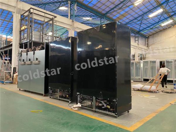 Double Glass Door Upright Refrigerated Showcase Drinks And Beverages Cooler Glass Door Merchandiser