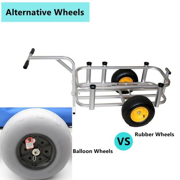 Aluminum Frame Beach Fishing Cart With Balloon Wheels 220 Lbs