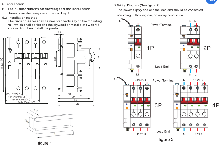 Tuya WiFi Circuit Breaker 80A 2 Poles MCB Smart Remote Control Copper 6KA Industrial & Household Use