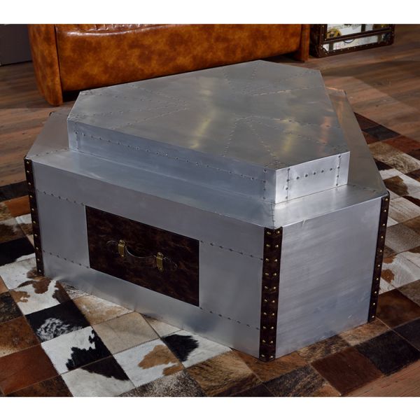 Nidea #8633 Industrial Retro American Style Aluminum Coffee Tables Handmade Durable Antique Home Furniture for Living Home Bar Villa Hotel