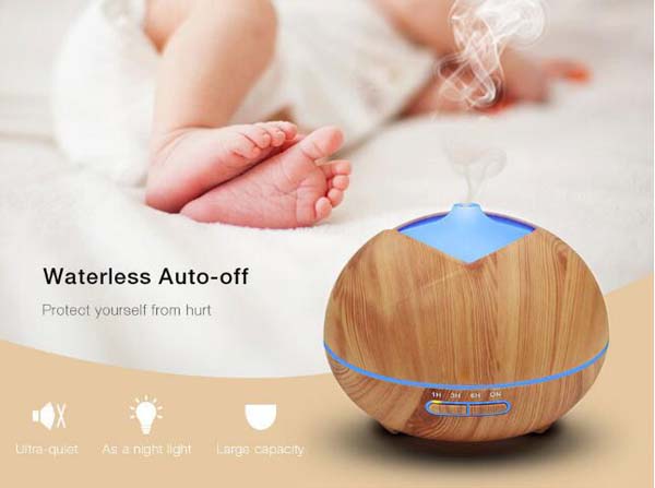 400ml Household Wood Grain Ultrasonic Essential Oil Aroma Humidifier
